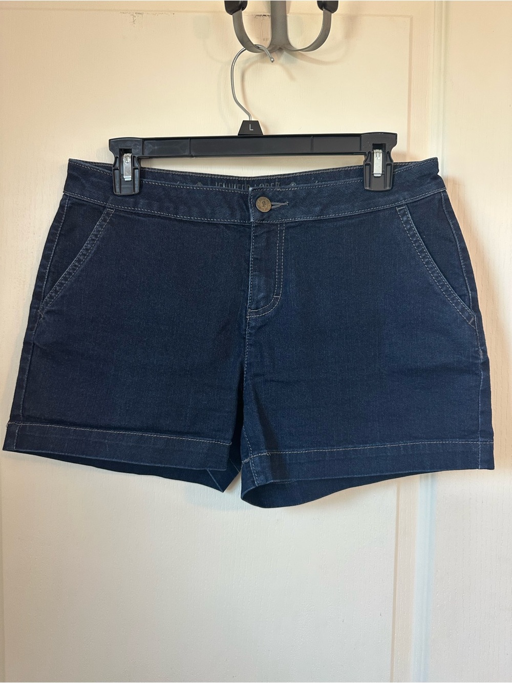 Jennifer Lopez Dark Blue Denim Jean Shorts
